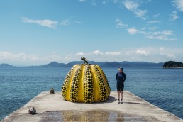 Art pumpkin in Naoshima.